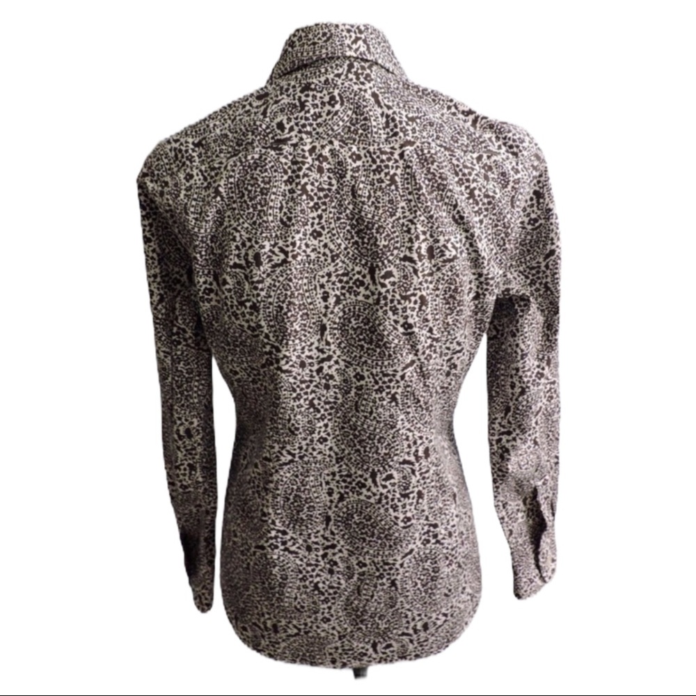 Lands End Brown Paisley Shirt - Picture 3 of 8